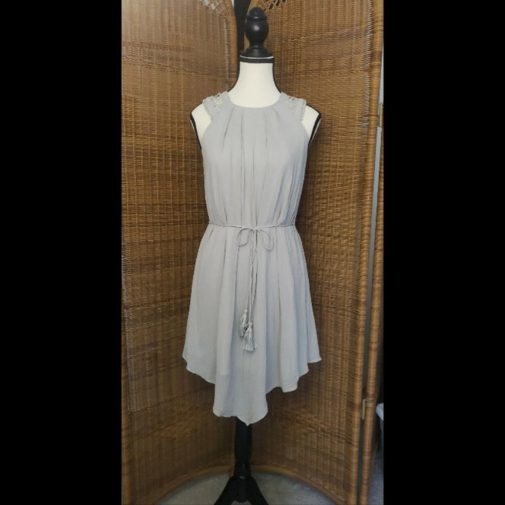 - NWOT Naked Zebra sleeveless asymmetrical tie -waist Dress size Small